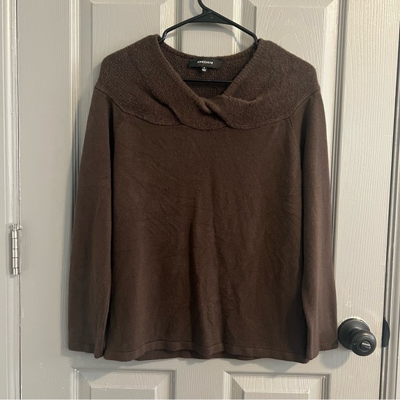 Jones Wear Chocolate Cowl Neck Sweater - Picture 3 of 5